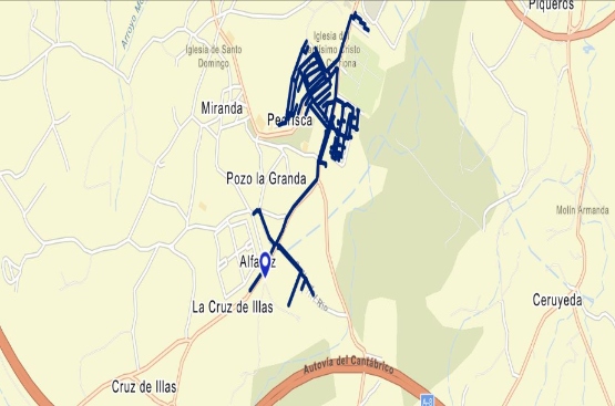 Mapa de las zonas afectadas por el corte 